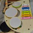 Kids Drum Set, Montessori Musical Instruments for Toddlers 1-3, Wooden Baby Musical Toys, Musical Activity Table Preschool Learning Xylophone Drum Kit, Christmas Birthday Gift for Boys Girls Ages 1-3