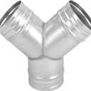 QWORK 4-Inch 3-Way Metal Duct Hose Connector, Y Shape  Durable, Leakproof, for Indoor/Outdoor Use, Ideal for Exhaust Fans, Dryer Vents