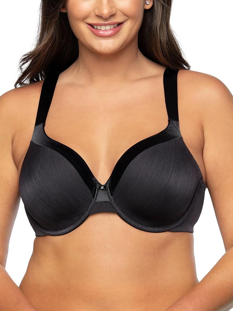 Vanity Fair Women's Illumination Full Figure Zoned-in Support Bra, Lightly Lined Cups Up to DD (Midnight Black) 
40DD