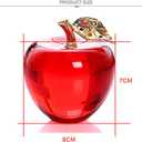 Crystal Apple Figurine Paperweight Craft Ideal Decoration 2.7 Inch Gifts for Wedding Birthday Christmas Green