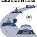ADSMART Instant Tents for Camping 6 Person Tent Waterproof for Outdoor, 10 ft x 9ft x 66 inch