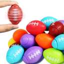 Mini Football Fidget Spinner 36 Pack, Tiny Plastic Footballs for Party Favors Stress Toy, Bulk Small Football Toys for Kids Little Football for Christmas Birthdays Sports Football Party (Multi Color)