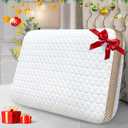Memory Foam Pillow Standard Size 23.6" x 15.7"x 5.1" Medium Firm Pillow for Sleeping,Orthopedic Bed Pillows for Stomach Back or Side Sleepers,Ventilated Gel Bed Pillow with Washable Cover