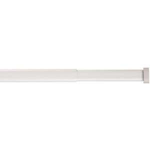 Oval White Metal Spring Tension Curtain Rod 28" - 48"