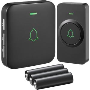 AVANTEK Wireless Door Bell, BA-11 Waterproof Battery Operated Doorbell Chime Operating at 1000 Feet, Portable Door Chime kit with 52 Melodies, 5 Volume Levels, and CD Quality Sound