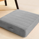 MeMoreCool Square Floor Pillow for Adults and Kids, Large Meditation Cushion with Thick Foam and Washable Tufted Cover, 24-Inch Grey Seat for Sitting and Yoga