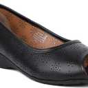 BATA Womens Sarina Peep-Toe Ballerinas Sandal | Lightweight Ballet Flat Slip On Shoes | Cushioned Insole & Flexible Sole Slippers | Stylish Casual Flip Flop for Work, Travel and Everyday Comfort (3, Black)