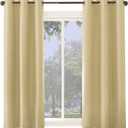 Sun Zero Miles Woven Grid Textured Total Blackout Grommet Curtain Panel, 40" x 63", Yellow