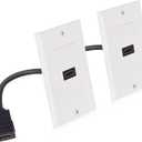 Cable Matters 2-Pack 1-Port HDMI Wall Plate in White (4K UHD, ARC, and Ethernet Pass-Thru Support)