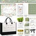 Christian Gifts for Christians Women Faith, Religious Inspirational Easter Gifts for Catholic Women, Spiritual Easter Basket Birthday Gift Set for Her Mom Sister Friend Grandma Wife w/ Canvas Tote Bag