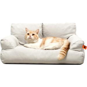 MEWOOFUN Pet Sofa Bed for Medium Pets Cat Couch Cat Bed with 261913 Inch Removable Washable Cover Nonskid Bottom Puppy Couch Pet Bed up to 25 lbs (Grey)