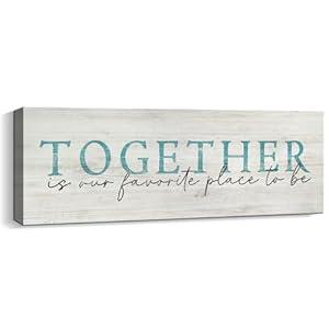 Family Wall Signs Decor Together is Our Favorite Place to Be Inspirational Quotes Wall Plaque Rustic Farmhouse Motivational Canvas Prints Wall Art for Living Room Bedroom Entryway Office Home Decor