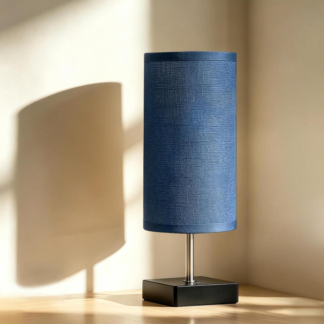 Table Lamp Touch Dimmable Rechargeable Small(Blue) | 12 inch height,3-level dimmable brightness,cord-free portable design,great for nightstand,kids room,living room