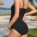 American Trends Maternity Swimsuit One Piece Maternity Bathing Suit Round Neck Adjustable Shoulder Strap Pregnancy Swimwear (Black, L)