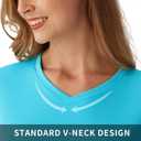 Women's Standard V-Neck UPF 50+ Long Sleeve Swim Rash Guard Shirt (Blue, XL)