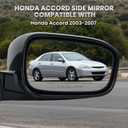 Right Passenger Silver Side Mirror Compatible with Honda Accord 2003-2007 Manual Folding Power Glass Alabaster Silver Metallic Door Mirrors Replace #HO1321152