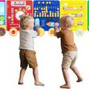 Train Activity Wall Busy Board, Wooden Busy Board Train Activity Wall Panels, Montessori Sensory Wall Toys Panel for Kids, Learning Activity Center for Playroom,3 Years Old and Over