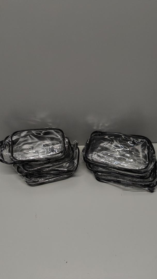 12 Pieces Clear Makeup Bags Cosmetic Storage Bags PVC Zipper Pouches Travel Waterproof Makeup Plastic Case for Women Organizing Toiletries Traveling Bathroom (Small)