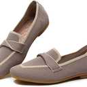 Women's Slip-on Loafer Soft Flats Comfort Knit Walking Office Work Penny Driving Dress Shoes (9.5, Khaki)