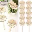 10 Pcs Thank You for Helping Me Grow Wooden Plant Stakes Gifts Card Holder Teacher Appreciation Thanks Tags Labels Sign for Succulent Planter in Pots