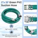 Cam and Groove 2" Suction Pump Kit - Includes 65' Blue & 20' Green PVC Hoses & Strainer & Adapter