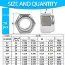 2 x 70Pieces 5/16"-18 Inch Nylon Lock Nuts,SpzcdZa 304(A2-70) Stainless Steel LockNuts for Industrial and Construction Fasteners;Standard Metric Thread Nylock Nuts