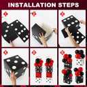 54 Pcs Casino Theme Decorations Casino Night Decorations Poker Party Decorations Including 6 Pcs 11inch Large Casino Dice Boxes 12 Pcs Poker Playing Cards Balloons for Game Night Decorations
