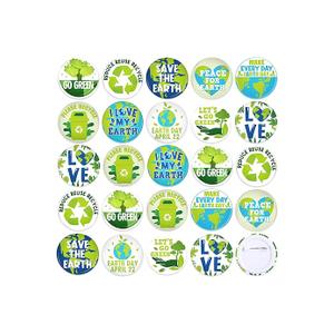 60 Pcs Happy Earth Day Buttons Pins Bulk Environmental Protection Pinback Buttons Save The Earth Round Badges for Hats Backpacks Decorations Gifts for Earth Day Party Favors Stocking Stuffers (60)