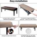 Stretch Bench Covers, Bench Seat Covers, Bench Cushions Covers, Printed Bench Seat Protector, Washable Bench Slipcover, Rectangle Bench Covers for Dining Room, Living Room, Kitchen(Twill camel)