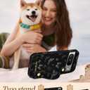 Petitian for Google Pixel 8 Case with Wallet - Women Girls Cute Girly Aesthetic Unique Design Leather Credit Card Holder Cardholder Stand Wristband for Pixel 8, Black Butterfly