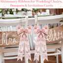 Suncalla 30 Yards Shimmery Chiffon Silk Ribbons for Xmas Tree Decoration Wedding Decor Invitations Bridal Flower Bouquets Gift Wrapping DIY Crafts(Rose Gold)