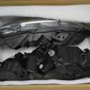 Headlight Assembly Fit for 2016-2021 Honda Civic,Halogen Headlamp w/LED DRL Chrome Housing Replacement Driver Passenger Side