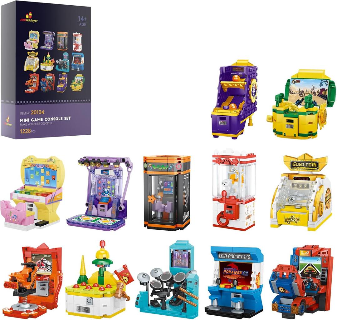 JMBricklayer Friend Game Console Building Set 20134,12 in1 Mini Game Console Collectible Model Building, Christmas Party Favors for Goodie Bags, Classroom Prizes, Birthday Gifts for Girls Boys