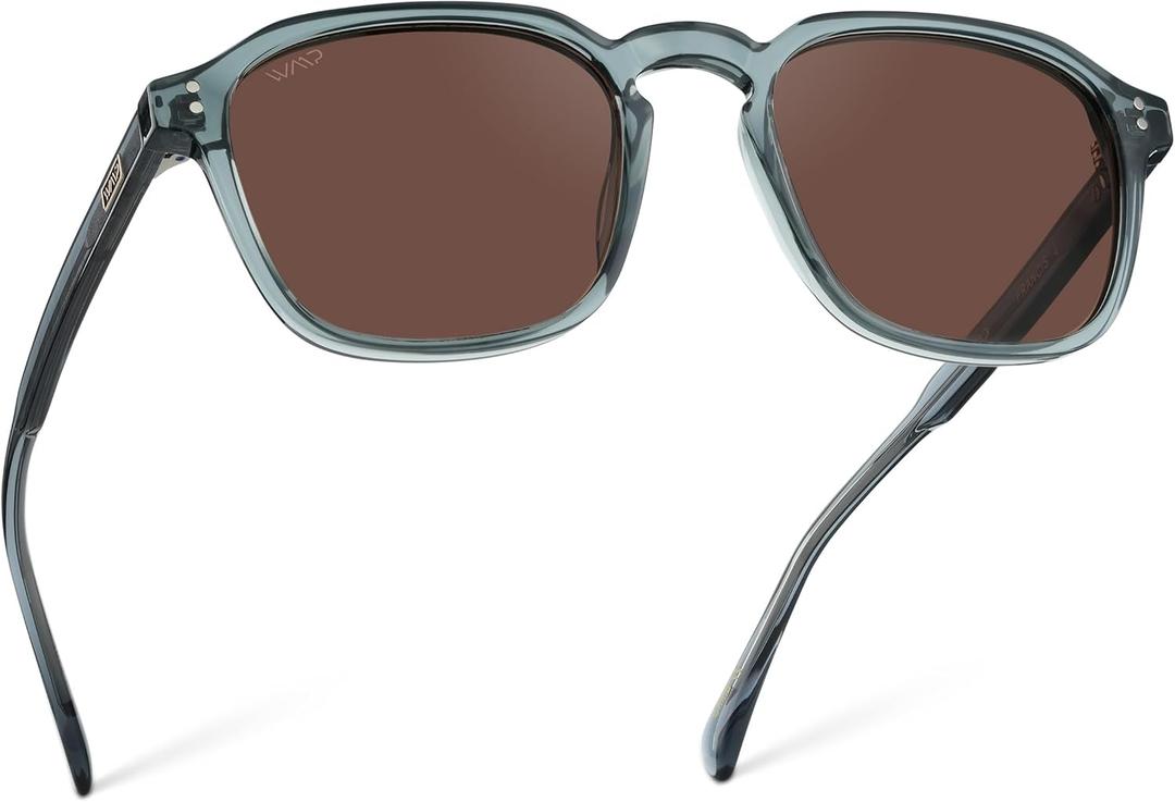 WearMe Pro Men's Polarized Square Sunglasses Wide Fit, Retro Style, UV400, Lightweight Frame for Driving & Daily Wear
