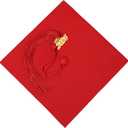 4 x FtyFty Unisex Adult Matte Graduation Cap with Tassel Year Charm (Red)