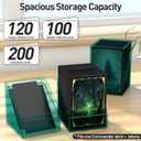 Mlikero Card Deck Cases, Acrylic Commander Deck Box Holding 100+ Sleeved Cards with Dividers, Clear Card Storage Box Fit for MTG, TCG, Sports Cards (Mint Blue)
