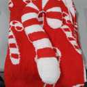 Hillsuren Christmas Candy Cane Throw Blankets and Pillow Gifts Set Include Red White Double Sided Flannel Blanket 50 x 60 Inch and Candy Canes Plush Throw Pillow for Couch Sofa Bed Home Decorations