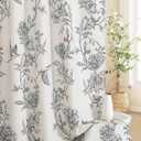 MitoVilla Black Farmhouse Shower Curtain Set, Cotton Floral Hummingbird Cottagecore Spring Shower Curtains for Bathroom, Modern Country Bathroom Décor, 72" W x 72" L