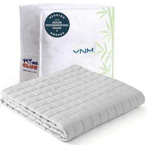 YnM Cooling Weighted Blanket, Oeko-Tex Certified Material with Premium Glass Beads (Light Grey, 60"x80" 20lbs), Suit for One Person Use on Queen/King Bed