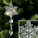 Festives Accessories Acrylics Snowflakes and Ice Cone Pendant Stylish Christmas Tree Sparkling Embellishment (12, Transparency)