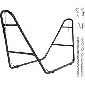 Double Heavy Duty Steel Hammock Stand Only, 550 Pound Capacity, Portable, Easy Assembly, Adjustable for Indoor, Yard, Camping, or Outdoor, Patio LBS(Black)