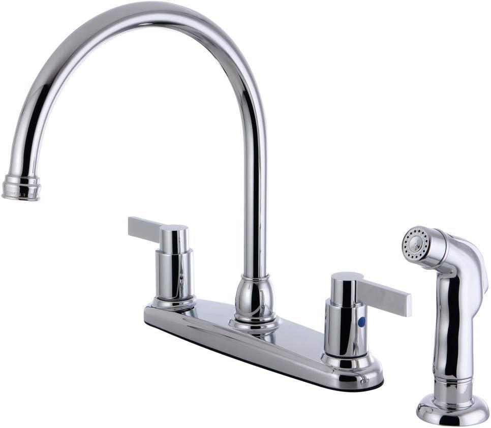Kingston Brass FB2791NDLSP NuvoFusion 8" Centerset Kitchen Faucet, 8-3/4-Inch in Spout Reach, Polished Chrome