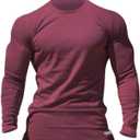 Men's Long Sleeve Muscle Shirt High Stretch Breathable Sweat-Wicking Bodybuilding Fitness Top for Gym & Sports (XXL)