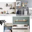 Ravinte 2 Pack 8 Inch Folding Shelf Brackets  Matte Black, Heavy Duty Collapsible Brackets for Tables and Benches  Space-Saving Design