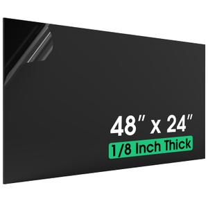 CREGEAR ABS Plastic Sheet 48" x 24" x 1/8", Black Rigid Thermoplastic Board for Signs, Crafts, DIY Projects, Dual-Surface - Textured & Smooth (1 Pack)