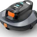 Orca Cordless Robotic Pool Vacuum Cleaner, Portable Auto Swimming Pool Cleaning Self-Parking Technology with LED Indicator, Ideal for Above Ground/Flat Pools up to 860 Sq.Ft, Lasts 90 Mins, Grey