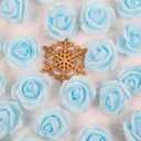 Rose Flower Heads,200Pcs Artificial Rose Flower Heads for Crafts 1.97in Light Blue Roses Artificial Flowers for DIY Wedding Centerpieces Arrangements Home Decorations(Light Blue)