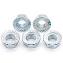 4 x 1/2"-13 Serrated Flange Hex Nuts, Carbon Steel, Zinc Plated Finish, Hexagon Nuts with Serrated Flange Washer Head, by Glvaner, 10 PCS
