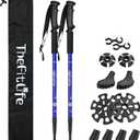TheFitLife Nordic Walking Trekking Poles - 2 Sticks with Anti-Shock and Quick Lock System, Telescopic, Collapsible, Ultralight for Hiking, Camping, Mountaining, Backpacking, Walking, Trekking (Blue)