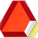Sticky Slow Moving Vehicle Triangle Sign,Golf Cart Orange Triangle Signs,14"x16"Diamond Grade Reflective for Golf Cart (Self-adhesive Sticker, 2 Pack)
